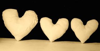 Fabric Hearts models in plaster